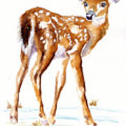 Winter Bambi Faun Poster