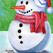 Winter Snowman Poster