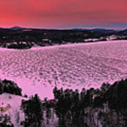 Winter Sunrise In Island Pond, Vermont Poster