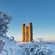 Winter Sunrise Over Broadway Tower Poster
