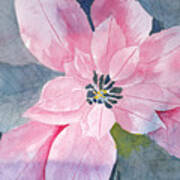 Wip Poinsettia Watercolor Negative Painting Poster