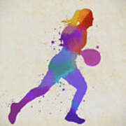 Woman Playing Basketball Poster