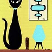 Yellow Tabletop Cat Beehive Lamp Poster
