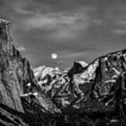 Yosemite Winter Moon Poster