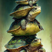 Zen Turtles Poster
