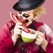 Zombie Eating Pea And Hand Soup Poster
