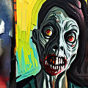 Zombie Screaming In The Spirit Of Evard Munch Poster