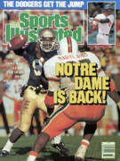 1989 Tony Rice Notre Dame Fighting Irish Sports Illustrated January 9 