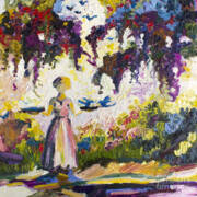 Bluebirds In The Garden Of Good And Evil Savannah Painting By