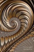 Bronze Scrolls Abstract Art Print