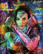 Wonder Woman Gal Gadot Shielding Painting Artwork Paint By Numbers Kit DIY 