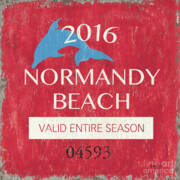 Beach Badge Normandy Beach Art Print