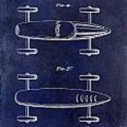 1940 Toy Car Patent Drawing Blue Art Print