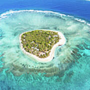 Aerial View Of Heart Shaped Island #1 Art Print