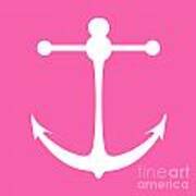 Anchor In Pink And White Art Print