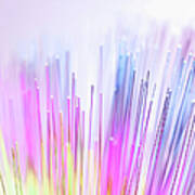 Close Up Of Colorful Optic Fibers #1 Art Print
