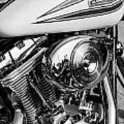 Close Up Of Harley Davidson Motorcycle V Twin Chromed Engine #1 Art Print