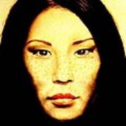 Freckle Faced Beauty Lucy Liu Art Print