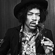 Jimi Hendrix Smoking 1967 Art Print