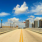 Miami Venetian Causeway Drawbridge Skyline #1 Art Print