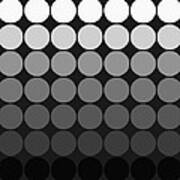 Mod Pop Gradient Circles Black And White Art Print