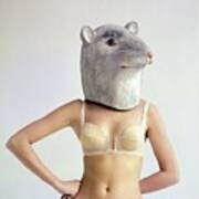 Model Wearing A Mouse Mask #1 Art Print