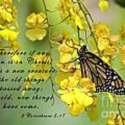 Monarch Butterfly With Scripture #1 Art Print