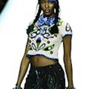 Naomi Campbell On A Runway For Anna Sui #1 Art Print