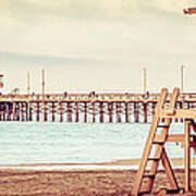 Newport Pier And Lifeguard Tower 19 Vintage Picture #1 Art Print