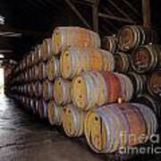 Oak Barrels At Ventana Vineyards #1 Art Print