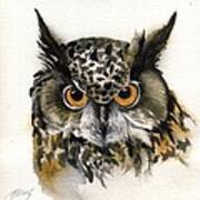 Owl Watercolor #1 Art Print