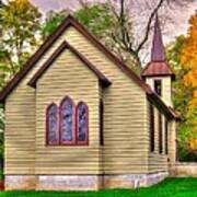 Pennsylvania Country Churches - Heckton Church At Fort Hunter Autumn - Dauphin County #1 Art Print