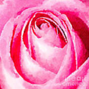 Pink Rose Watercolour #1 Art Print