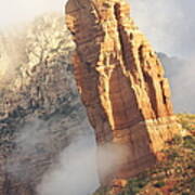 Pinnacle Rock Hoodoo Mist Sedona #1 Art Print