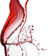 Red Wine  Poured Into Glas #1 Art Print