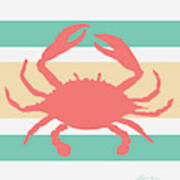 Sea Creature On Stripes I #1 Art Print