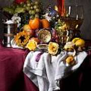 Still Life With Fruits And Drinking Vessels Art Print