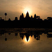 Temple At The Lakeside, Angkor Wat #1 Art Print