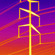 Thermogram Of A Transmission Tower #1 Art Print