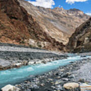 Turquoise Stream Feeding Into Zanskar #1 Art Print