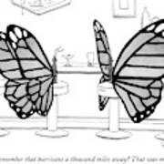 Two Butterflies Talking In A Bar Art Print