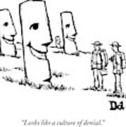 Two Tourists/ Explorers On Easter Island Come #1 Art Print