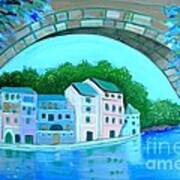 Wisteria Bridge Art Print