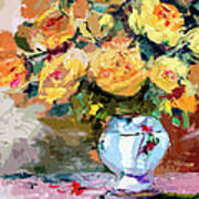 Yellow Roses Still Life #1 Art Print