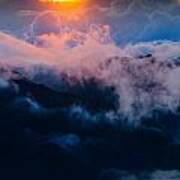 Clouds At Sunrise Over Haleakala Crater Maui Hawaii Usa #10 Art Print