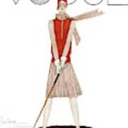A Vintage Vogue Magazine Cover Of A Woman Art Print