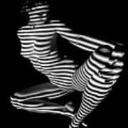 1386 Zebra Woman Stripe Series Art Print
