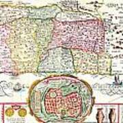 1632 Tirinus Map Of The Holy Land Israel W Numerous Insetsgeographicus Holyland Tirinus 1632 Art Print