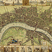 17 Th Century Map Of London England Art Print