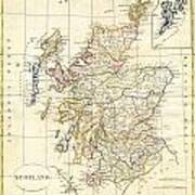 1799 Clement Cruttwell Map Of Scotland Art Print